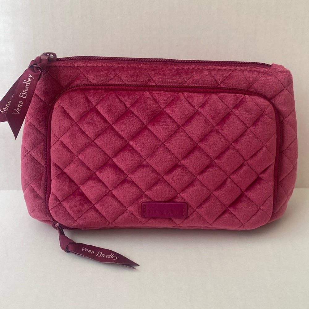 Vera Bradley Majestic Magenta Quilted Velvet Compact Organizer NWOT